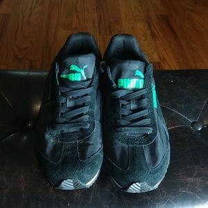 PUMA Black and Green Sneakers
